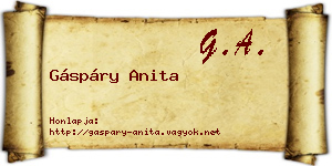 Gáspáry Anita névjegykártya